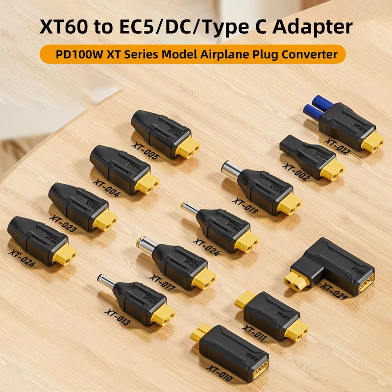 Adaptador XT60 a EC5 tipo C DC 5,5X2,5 5,5X2,1 7,4X5,0 7,9X5,0mm a conector XT60 modelo avión cargador de batería convertidor de enchufe