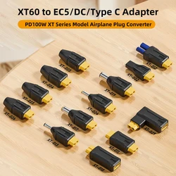 Adaptador XT60 a EC5 con conectores DC para baterías y cargadores