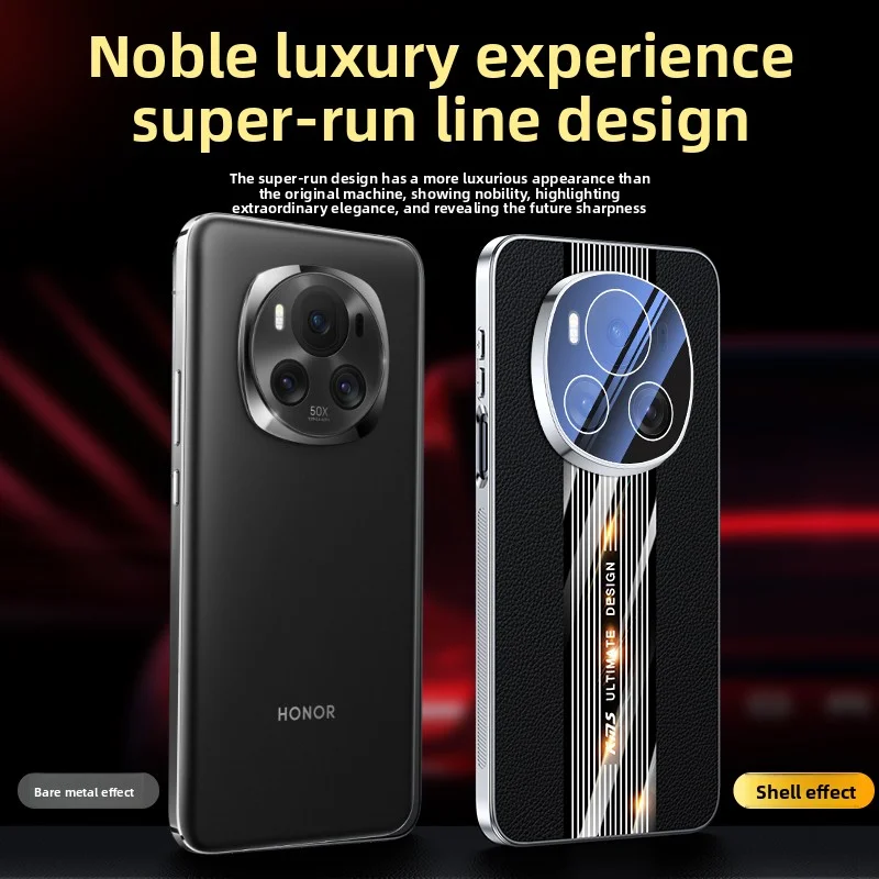 Para Huawei Honor X9C funda de lujo dura de cuero PU revestimiento funda protectora trasera para Huawei Honor X9C X9B X9A carcasa de teléfono - imagen 5