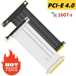 Cable Elevador PCIe 4.0 16x GPU Vertical – Adaptador Negro y Blanco