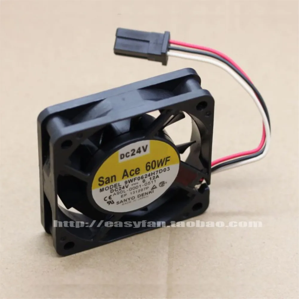 para ventilador de refrigeración San Ace 60WF 9WF0624H7D03 60 mm 24 V - 6800 RPM, 18,36 CFM para máquinas CNC, equipos industriales - imagen 3