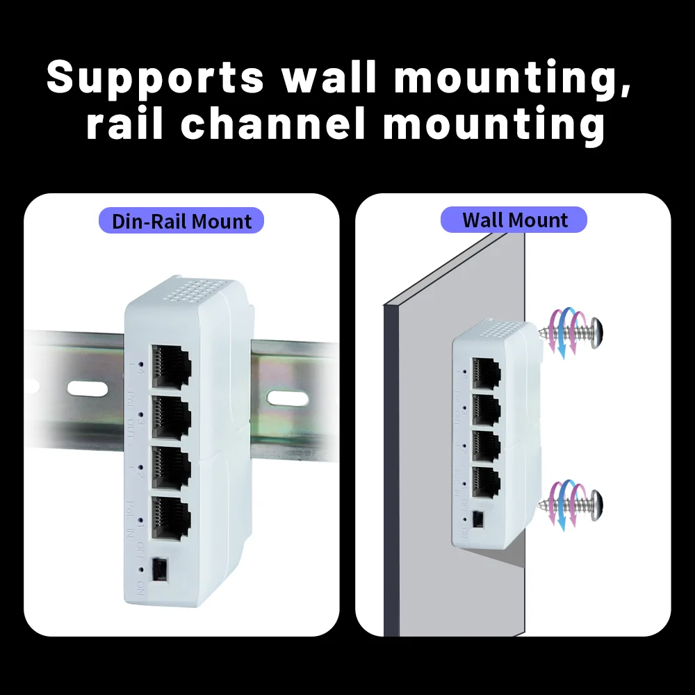 TelDaykemei extensor PoE de 4 puertos repetidor poe para extensor de transmisión de puerto IP para cámara IP NVR con interruptor POE - imagen 5