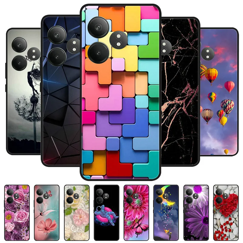 Para Realme GT 6T funda negra León Lobo fundas traseras suaves de silicona para Realme GT 6 6T funda de teléfono GT6T GT6 bolsa protectora