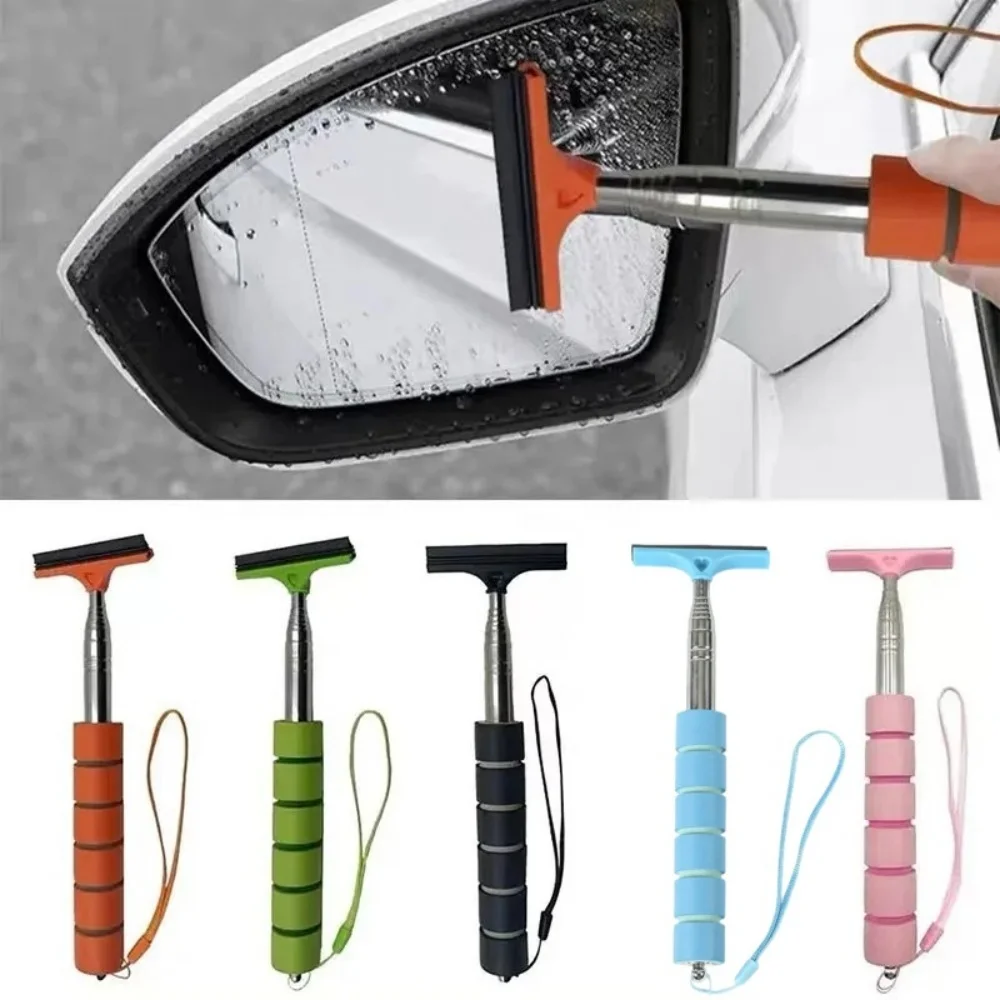 Mini limpiaparabrisas portátil para espejo retrovisor de coche, escobilla telescópica para ventana, varilla limpiadora de agua de vidrio, herramienta de limpieza automotriz - imagen 4
