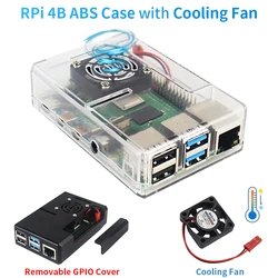 Carcasa Raspberry Pi 4 Model B con ventilador y tapa GPIO extraíble