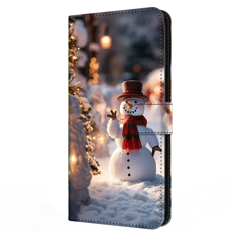 Funda magnética para ZTE Blade V60, Funda de cuero con soporte abatible, Protector completo de teléfono V 60, billetera de Feliz Navidad y Año Nuevo - imagen 5