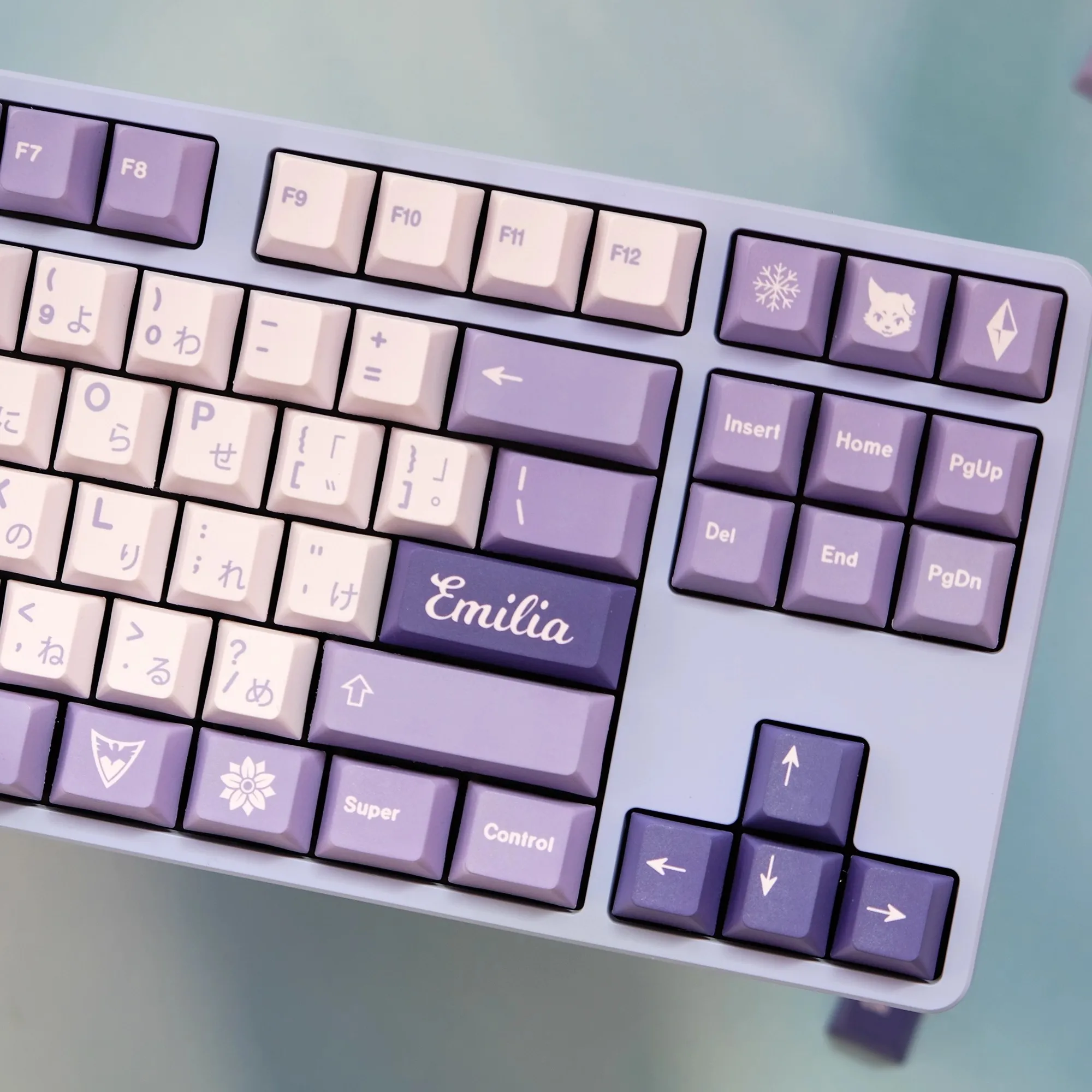 MiFuny-teclas con tema de bruja pura helada, teclas PBT con perfil de cereza púrpura, tapa de teclado personalizada para teclado mecánico, regalos para jugadores de PC