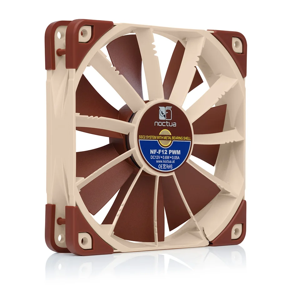 Noctua NF-F12 ventilador con cubierta de ordenador 120mm PWM amortiguación radiador silencioso para caja de escritorio CPU enfriadores de aire refrigeración - imagen 4