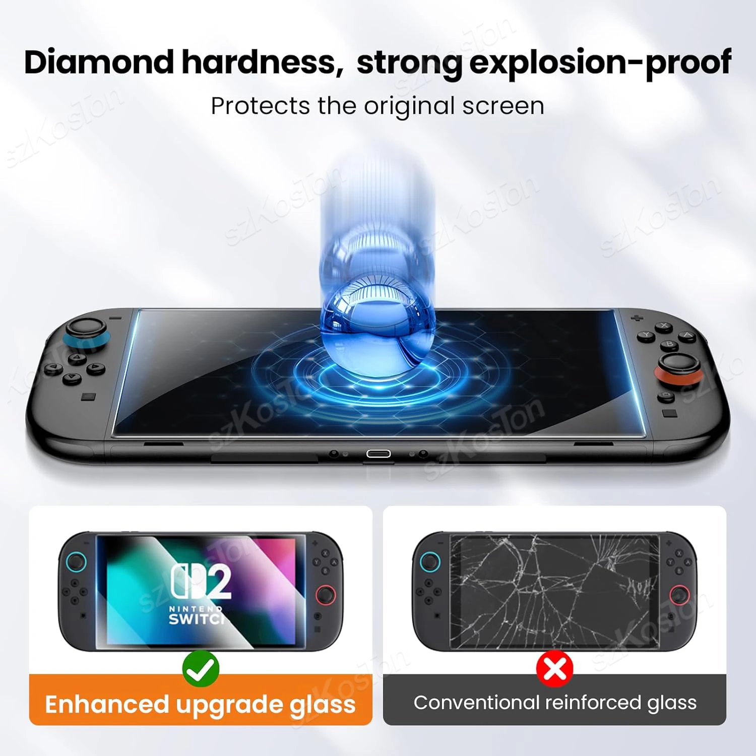 Estuche de transporte duro portátil de viaje para Switch 2, Protector de pantalla, funda protectora, agarre para pulgar, tapón antipolvo para accesorios de juego Switch2 - imagen 3