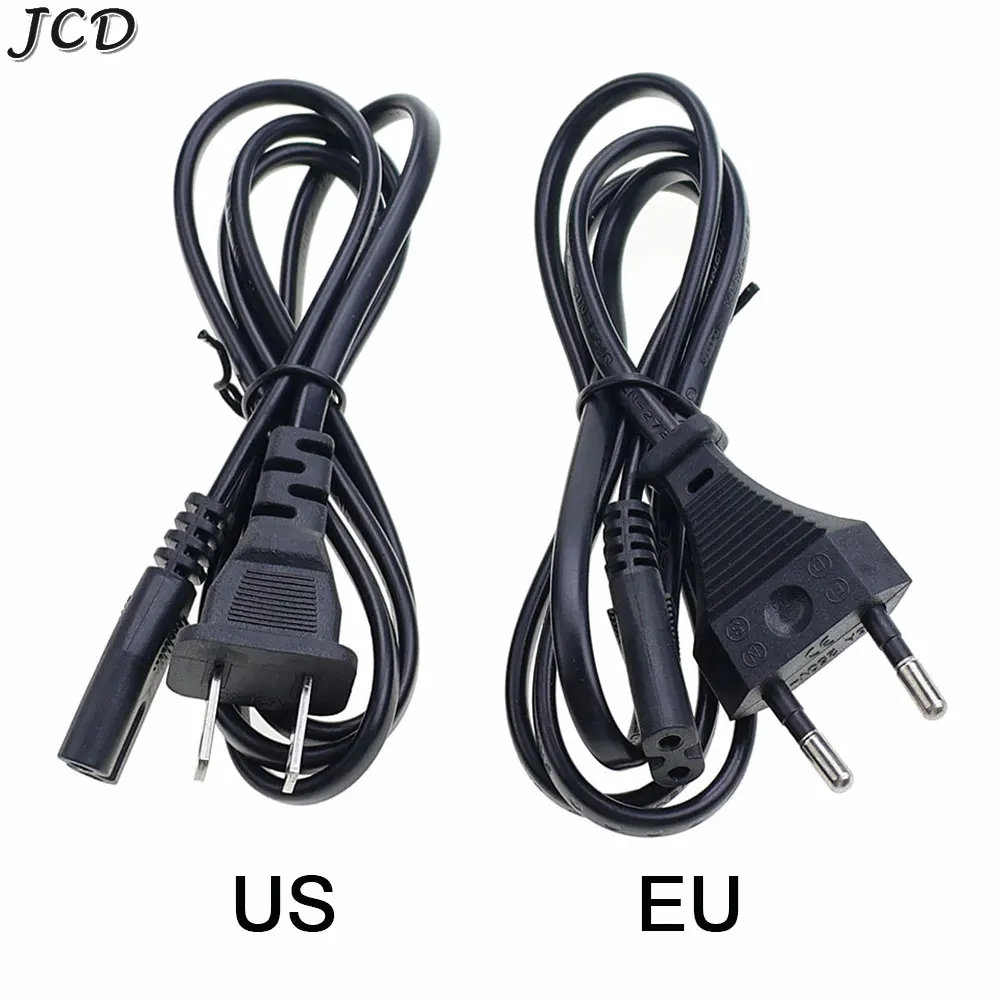 Cable de alimentación de CA UE EE. UU., 1m, Cable de extensión de alimentación IEC C7 de 2 pines para PSP, PSV, PS2, PS3, Radio portátil, reproductor de CD para ordenador portátil