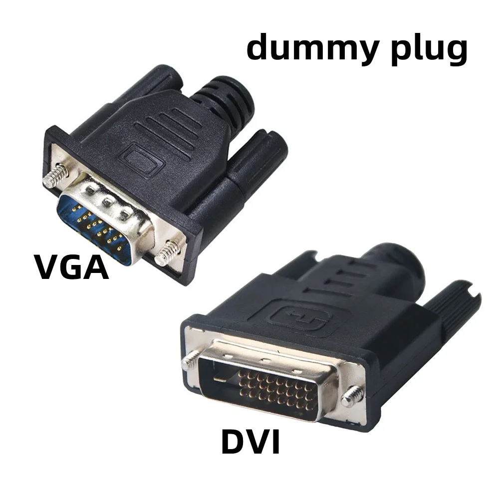 Conector simulado VGA DVI-D, emulador de pantalla de 24 + 1 pines, adaptador de tarjeta gráfica de Monitor Virtual para minería Ethereum ETH BTC 3840x2160 @ 60Hz