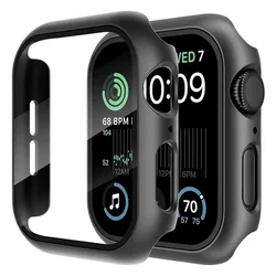 Vidrio templado y cubierta para funda de Apple Watch, película protectora de pantalla para IWatch Series 9, 8, 7, 6, 5 se, 45mm, 44mm, 40mm, 41mm, accesorios