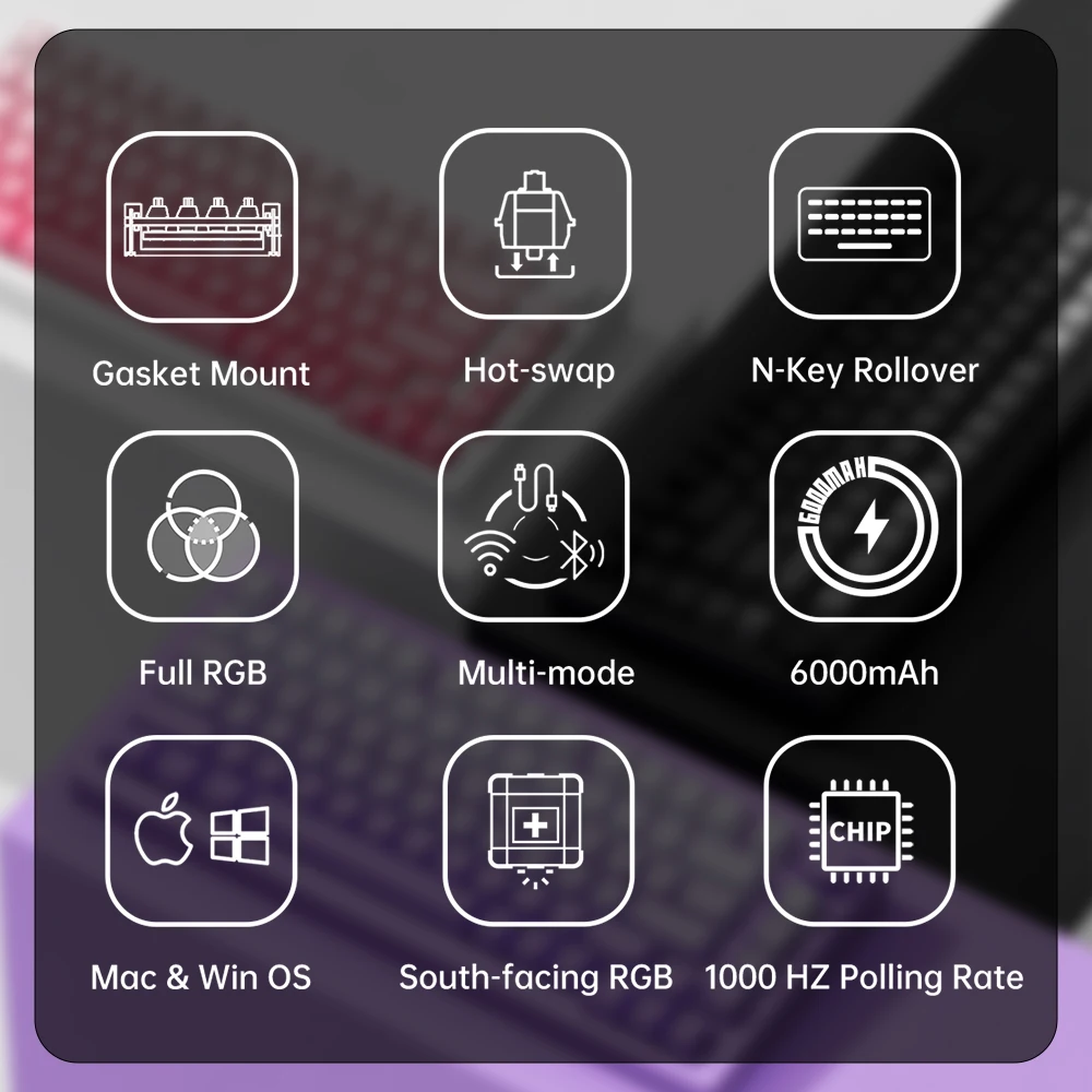 AKKO X MonsGeek M1/M1W V3 Teclado mecánico para jugar/Kit Barebone DIT 75% 3/5 pines intercambio en caliente RGB junta montaje caja de aluminio - imagen 2