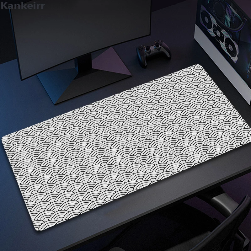 Alfombrilla de ratón Strata Liquid Art para ordenador portátil, teclado de Anime, alfombrilla de ratón grande, teclados de Gamers, decoración, alfombrilla de escritorio negra - imagen 2