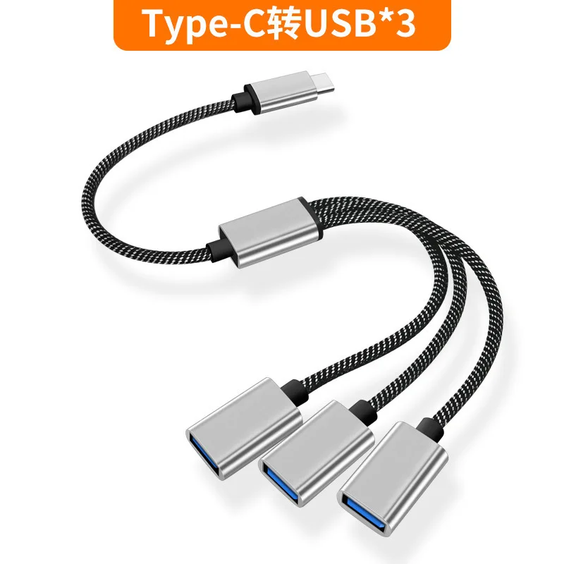 Extensiones de concentrador USB tipo C, divisor de Cable USB de 4 puertos, adaptador de transferencia de alta velocidad OTG, convertidor portátil para PC, portátil, Macbook Pro - imagen 5
