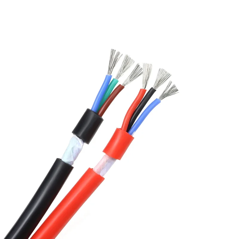 Cable de goma de silicona Flexible de 1 ~ 10m Sq 0,3 0,5 0,75 1 1,5 2,5 4mm x 2 3 4 6 núcleos Cable de cobre aislado de alta temperatura - imagen 5