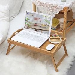 Mesa Cama Madera para Portátil – Bandeja Elevable Ajustable