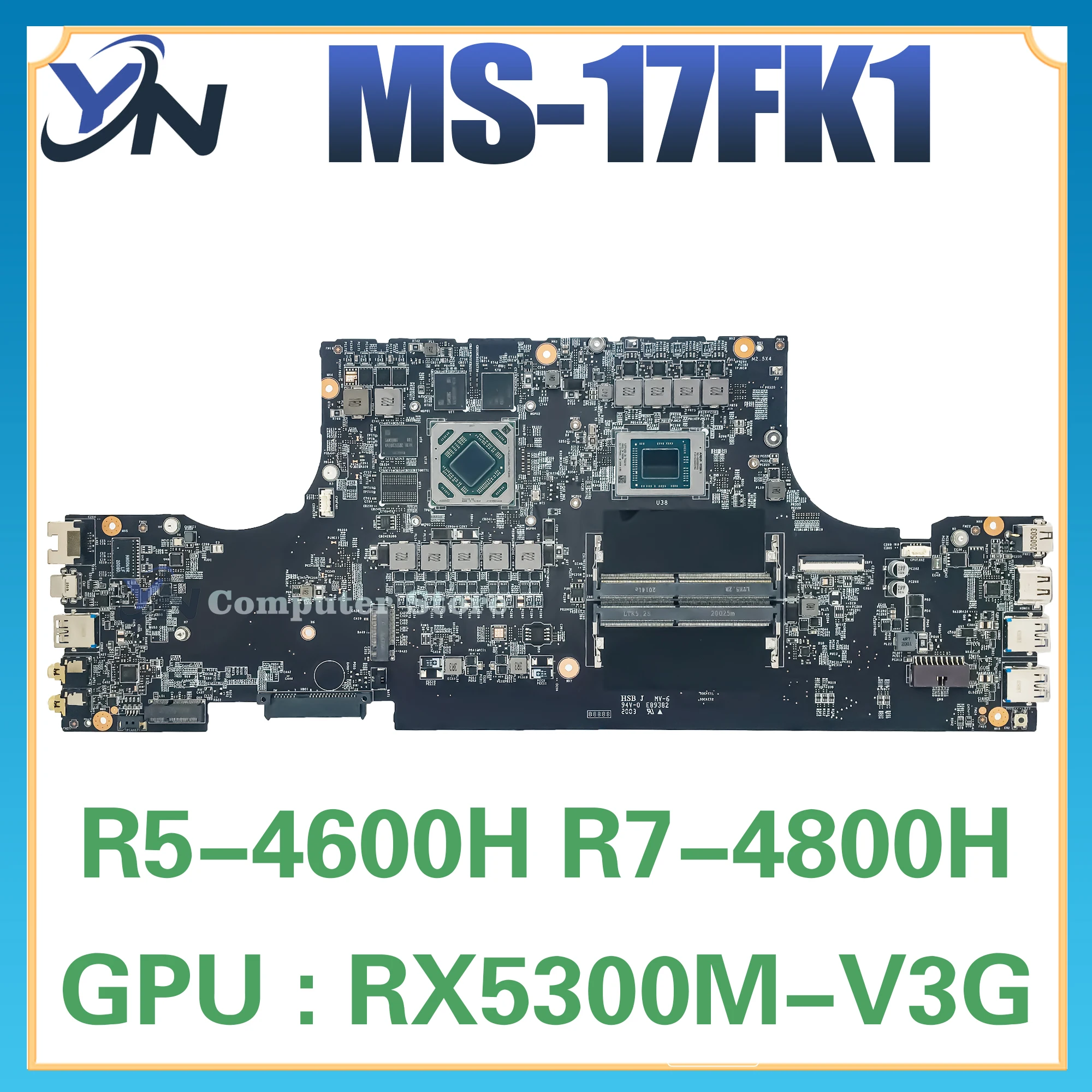 Placa base para ordenador portátil MS-17FK1 para MSI MS-17FK BRAVO 17 A4DDR R5-4600H R7-4800H RX5300-3G RX5500-4G placa base 100% prueba OK - imagen 2