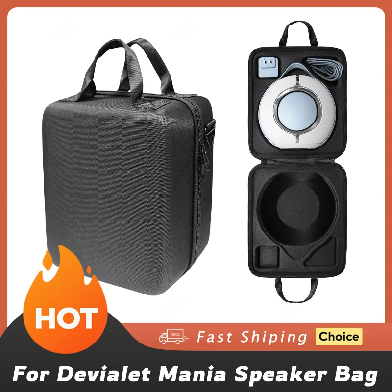 Bolsa de transporte portátil, bolsa de transporte de viaje EVA, impermeable, a prueba de golpes, con correa para el hombro para altavoz exterior Devialet Mania