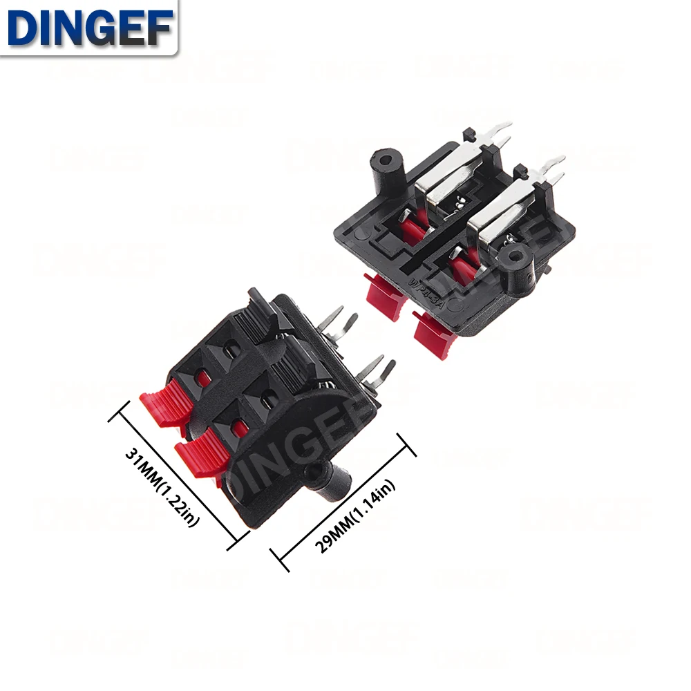 Terminal de conector de plástico de 2/4/6/8/12 posiciones, conector de empuje, carga de resorte, terminales de altavoz de Audio, Clip de placa de pruebas WP2 -4 -1, 5 uds. - imagen 3