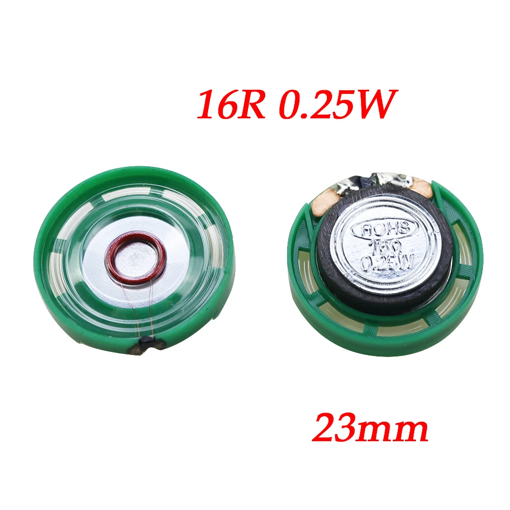 2 piezas 16 Ohm 0,25 W 0,5 W 16 Ohm timbre magnético externo altavoz de juguete 16R diámetro 21mm 23mm 27mm 29mm 36mm 40mm - imagen 4