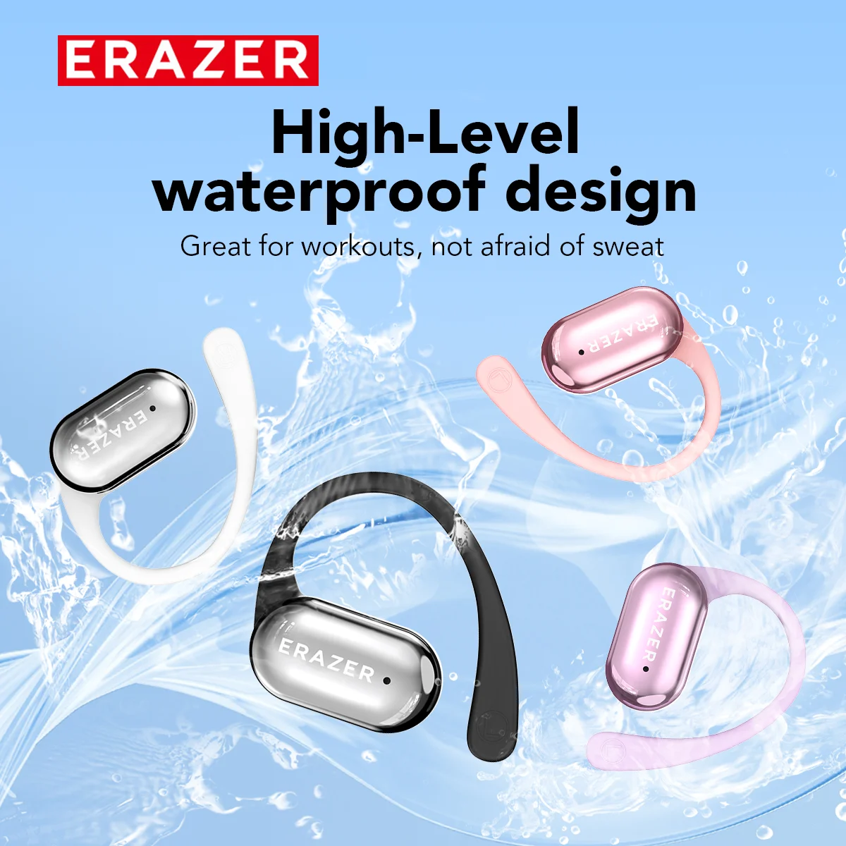 ERAZER XF56 auriculares Bluetooth V6.0 cómodo gancho para la oreja auriculares Bluetooth OWS deportes auriculares inalámbricos AI traductor auriculares - imagen 3