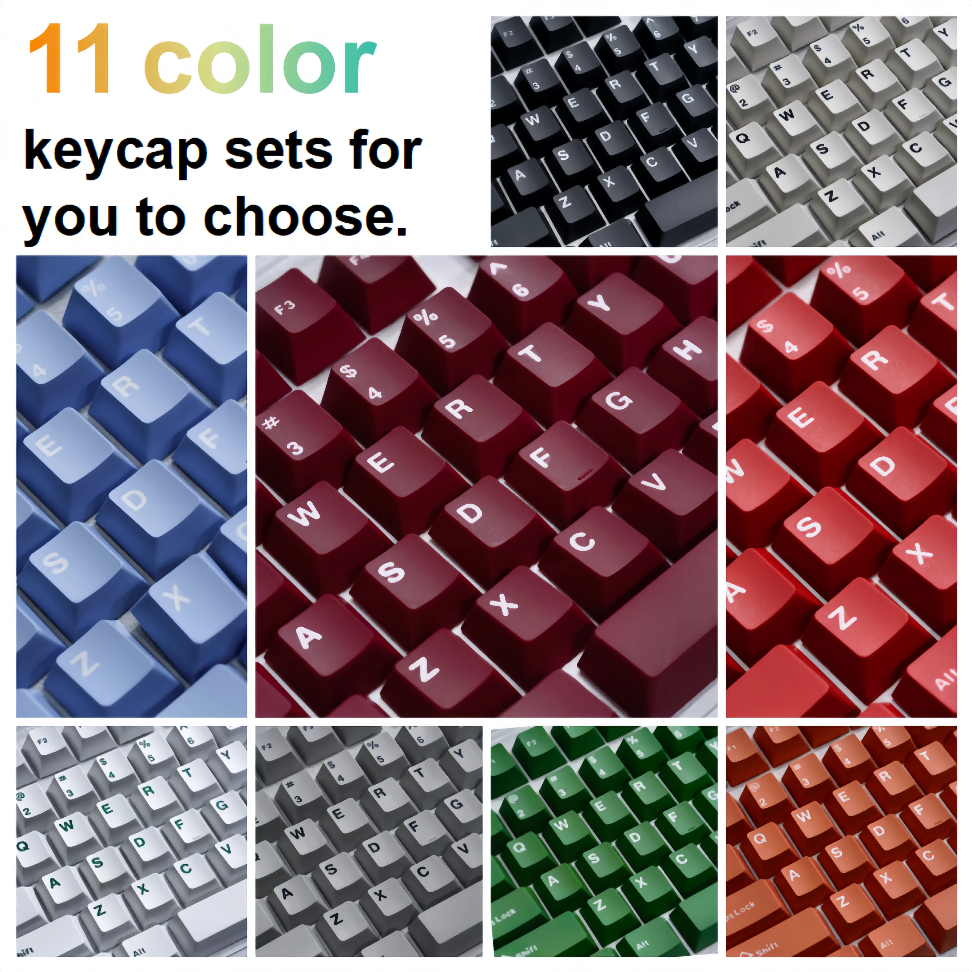 Teclas PBT de 11 colores, 126 teclas, perfil de cereza, juego de teclas de doble disparo para teclado mecánico Mx Cherry Switch, Kit DIY - imagen 3