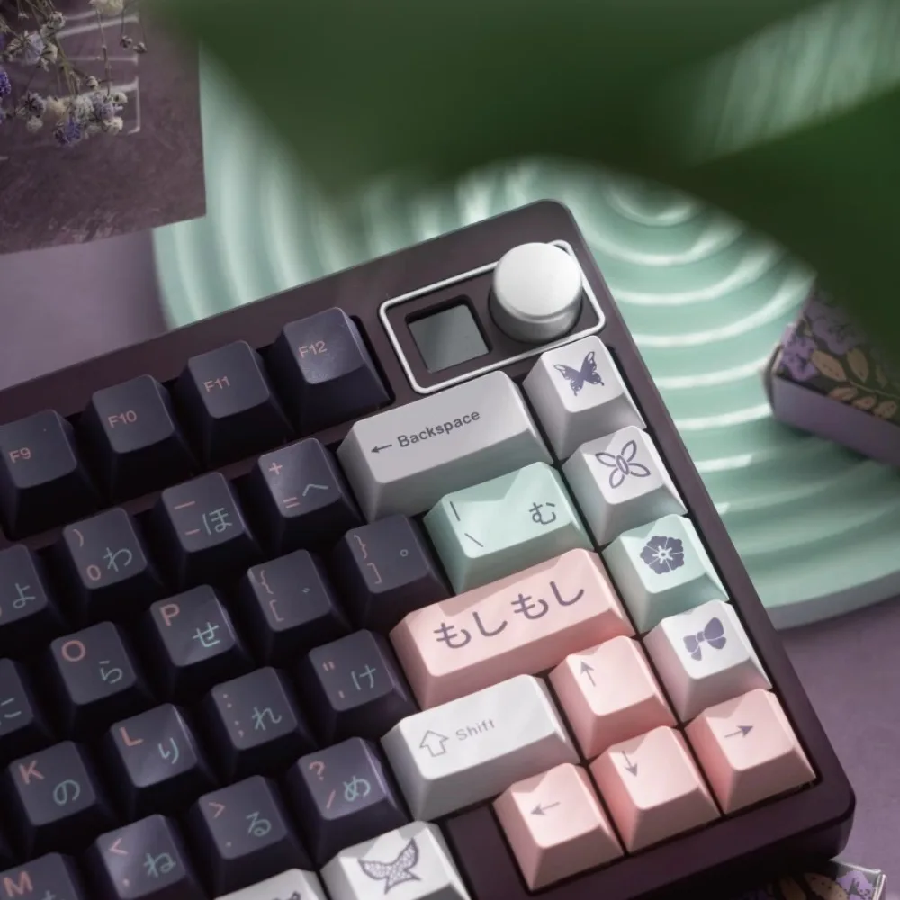 Shinobu Kocho tema Keycap 155key PBT personalizado lindo rosa púrpura teclado Cap Cherry perfil Gaming KeyCap para teclado mecánico - imagen 2