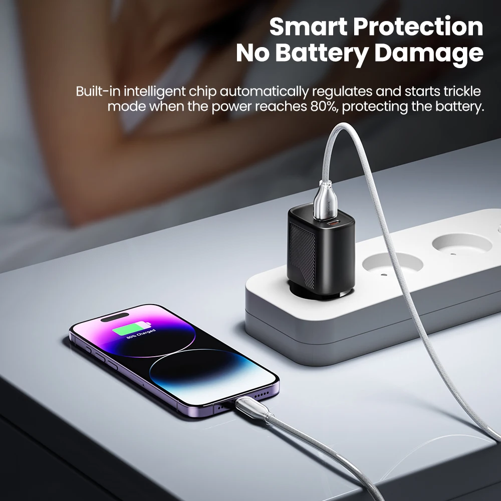 Toocki Cable USB A para iPhone 14 13 12 11 USB A PD 20W USB 2,0 480Mbps aleación de Zinc transparente carga rápida para ipad 9 Pad 8 - imagen 3