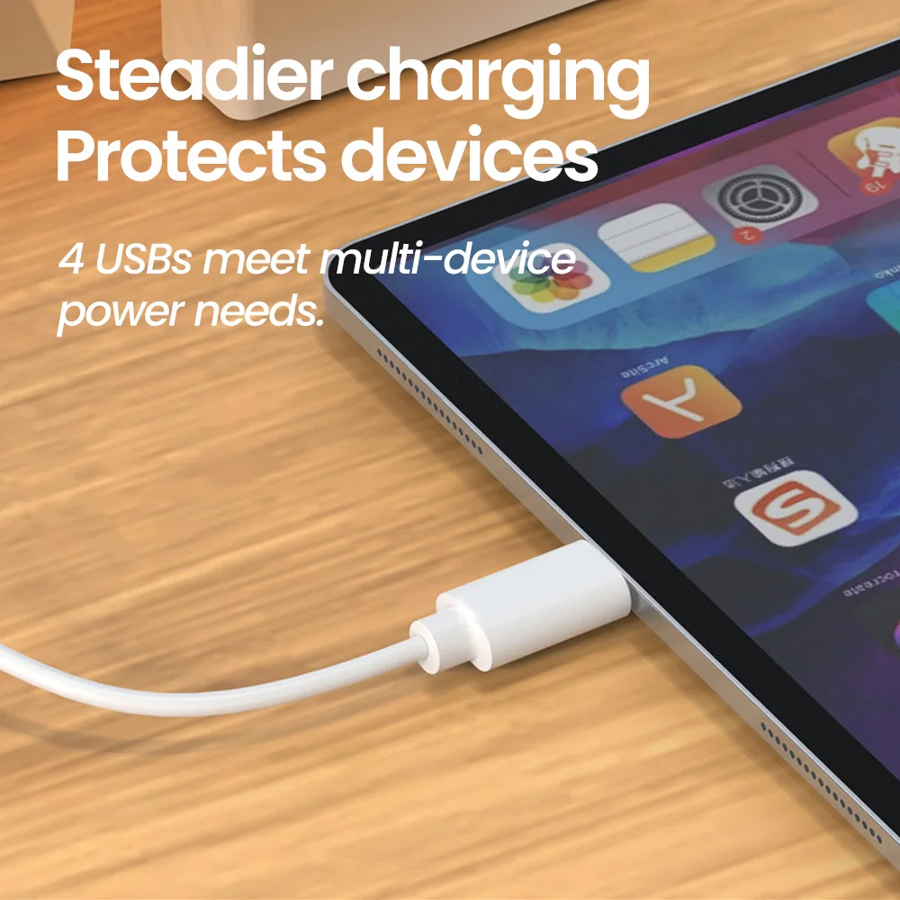 Enchufes USB de 4 puertos, concentrador USB de carga de escritorio, divisor USB, concentrador de alta velocidad, convertidor divisor USB 2,0 para accesorios de ordenador PC - imagen 3