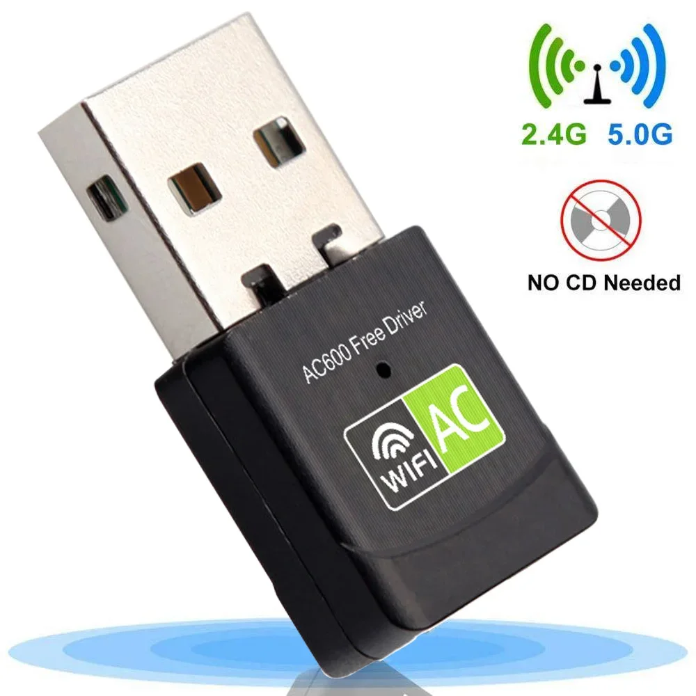 600M no necesita conducir tarjeta inalámbrica USB de doble banda 2,4G/5,8G adaptador Wifi de escritorio/portátil