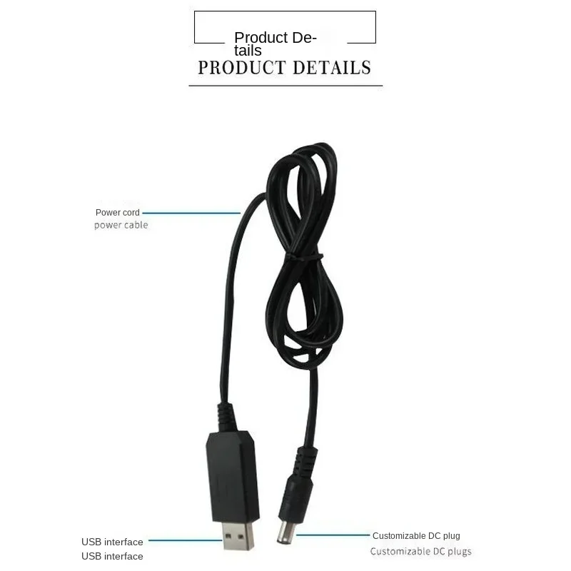 La fuente de alimentación móvil de línea de conversión USB de 5V a 9V 12V se conecta a la línea de conexión del enrutador, luz indicadora de Cable de voltaje - imagen 4