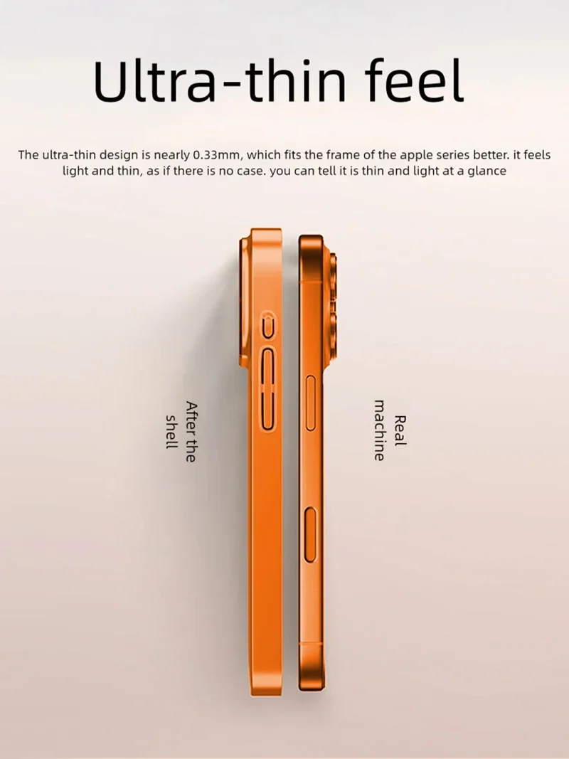 Funda de teléfono de cristal magnético Magsafe naranja oficial para iPhone 17 Air 16 15 14 13 Pro Max cubierta protectora dura a prueba de golpes mate - imagen 5