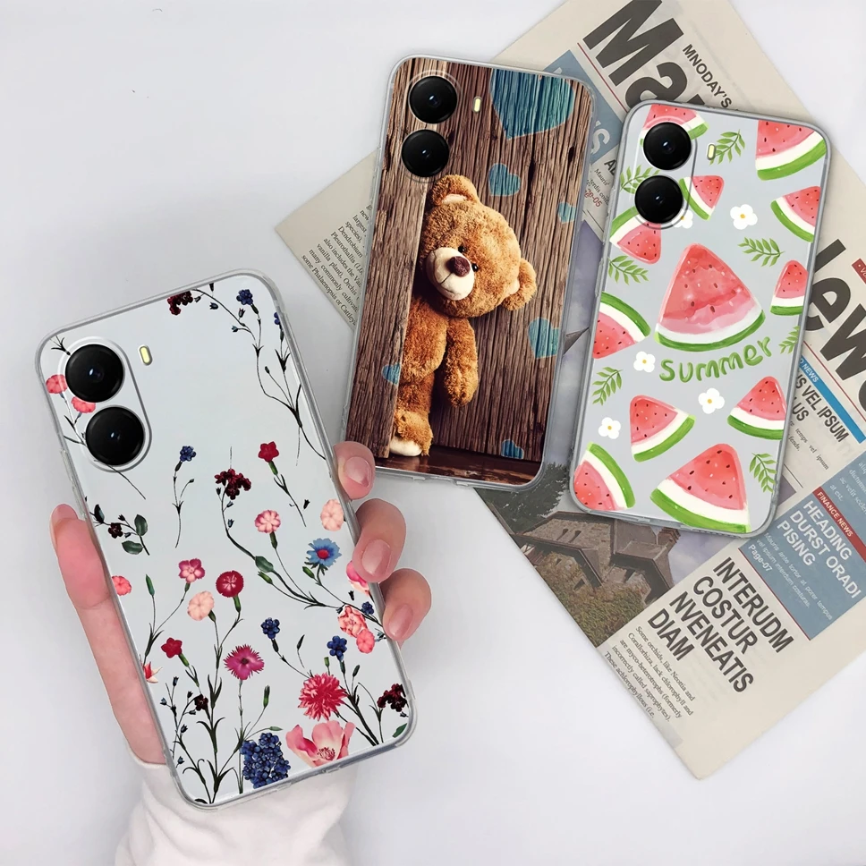 Funda para Xiaomi Poco X7 Pro Redmi Turbo 4, Fundas protectoras transparentes de TPU suave con bonita flor para Xiaomi Poco X7Pro, Fundas Capa