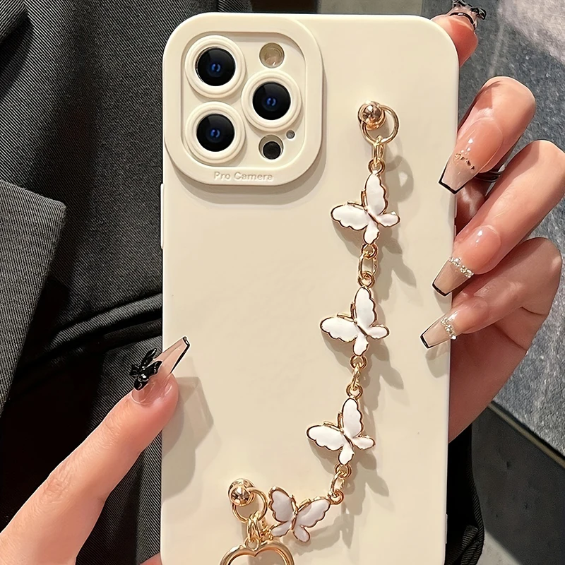 Funda de teléfono con cadena de mariposa blanca y negra para Xiaomi Redmi Note 14 13 12 11 Pro Plus 4G 5G 12S 11S 10S Redmi 13C 14C - imagen 4