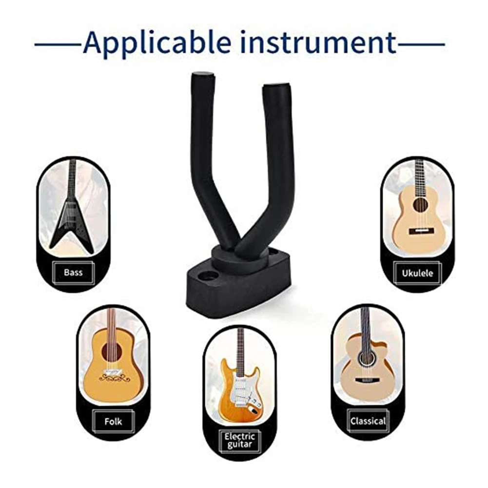 Soporte de pared para colgar guitarra acústica, gancho para colgar guitarra, fácil de instalar con tornillos, accesorios para instrumentos de bajo - imagen 4