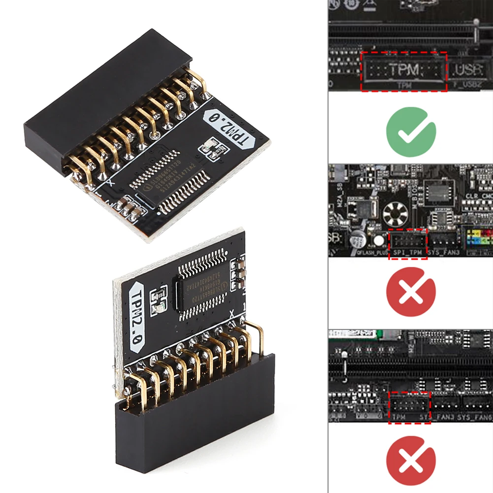 Módulo de seguridad de cifrado TPM 2,0, tarjeta de placa base de 20 pines, módulo de pieza de repuesto, placa base de 20-1 pines para plataforma Gigabyte - imagen 4
