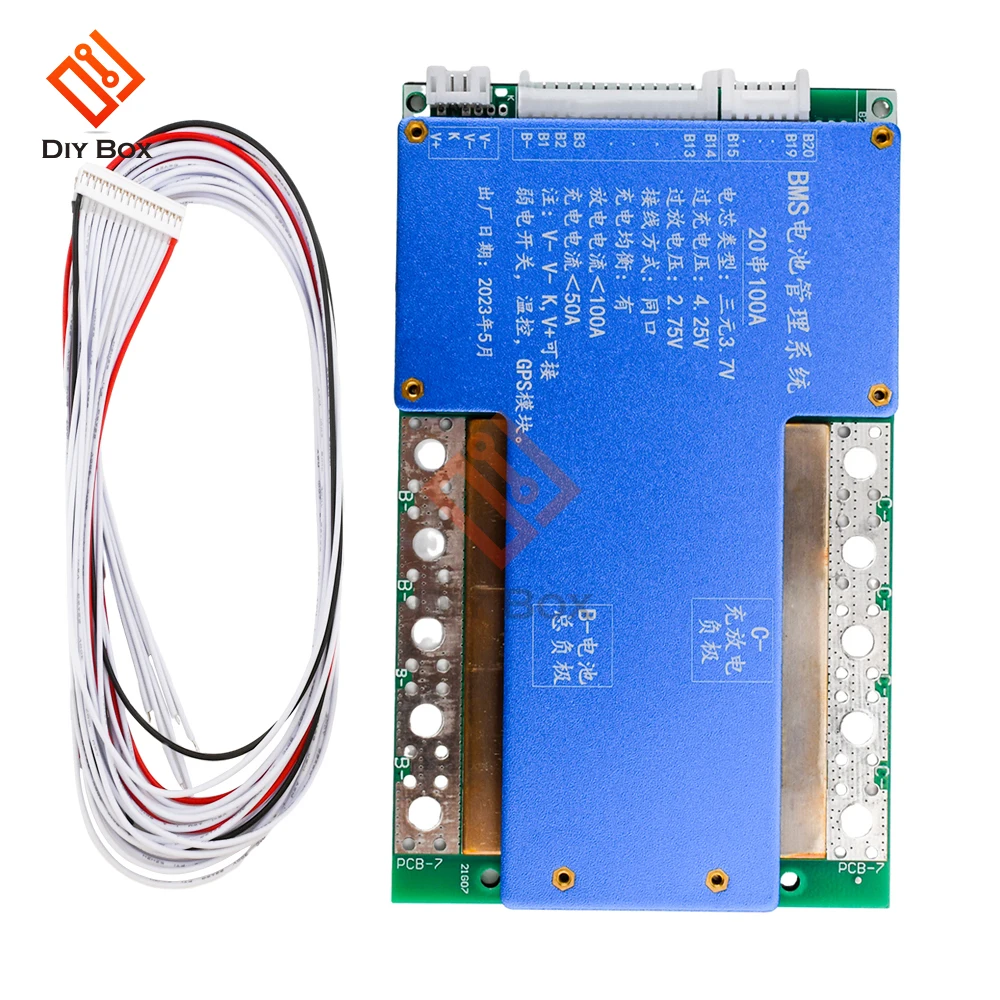 Placa de protección de batería de litio BMS 20S 72V 100A 150A 200A, equilibrador activo, Control de temperatura incorporado para bicicleta eléctrica - imagen 2