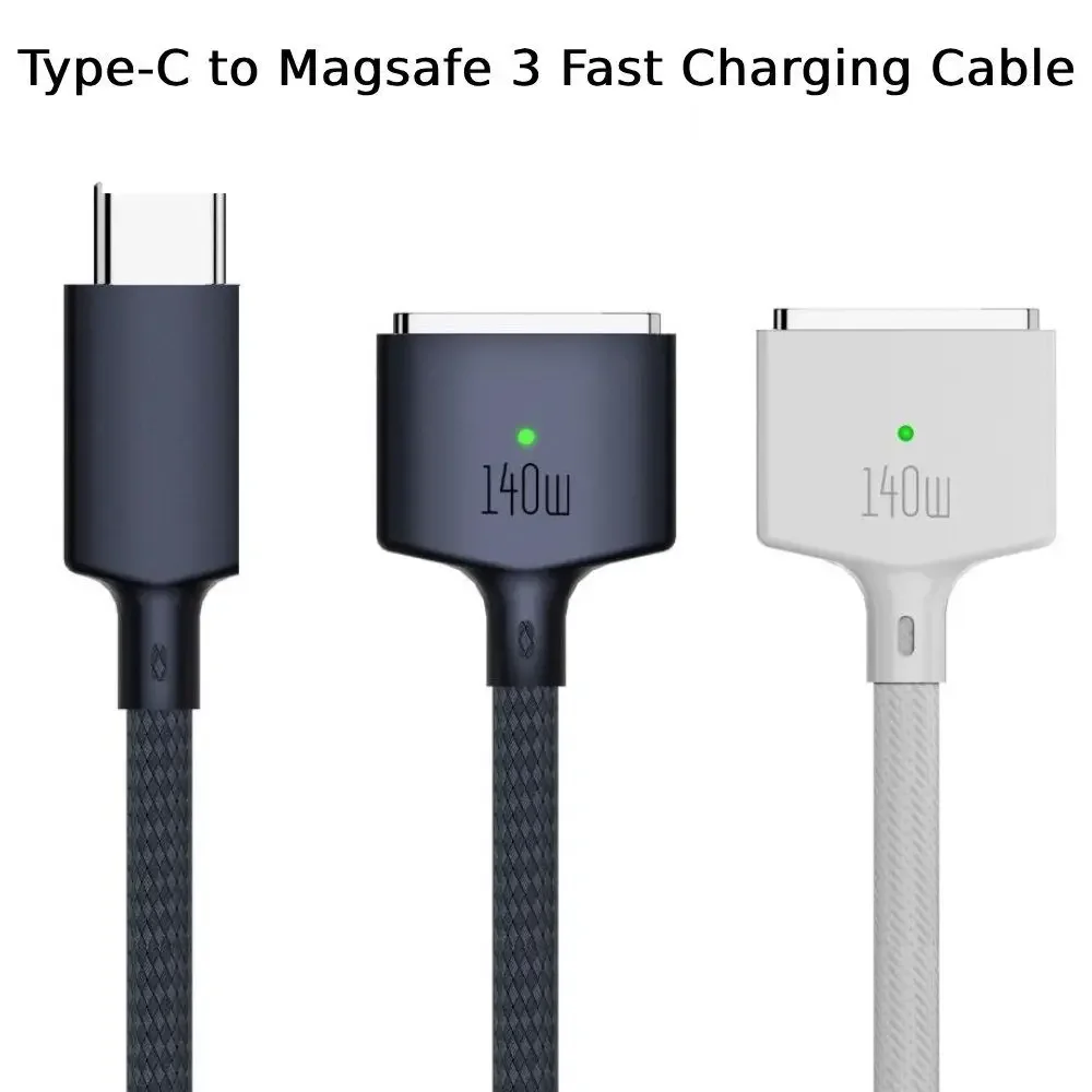Cable cargador magnético USB tipo C a Magsafe 1/2/3, convertidor de Cable de carga para ordenador portátil PD 140W para MacBook Air/Pro A2442 A2485 A2681
