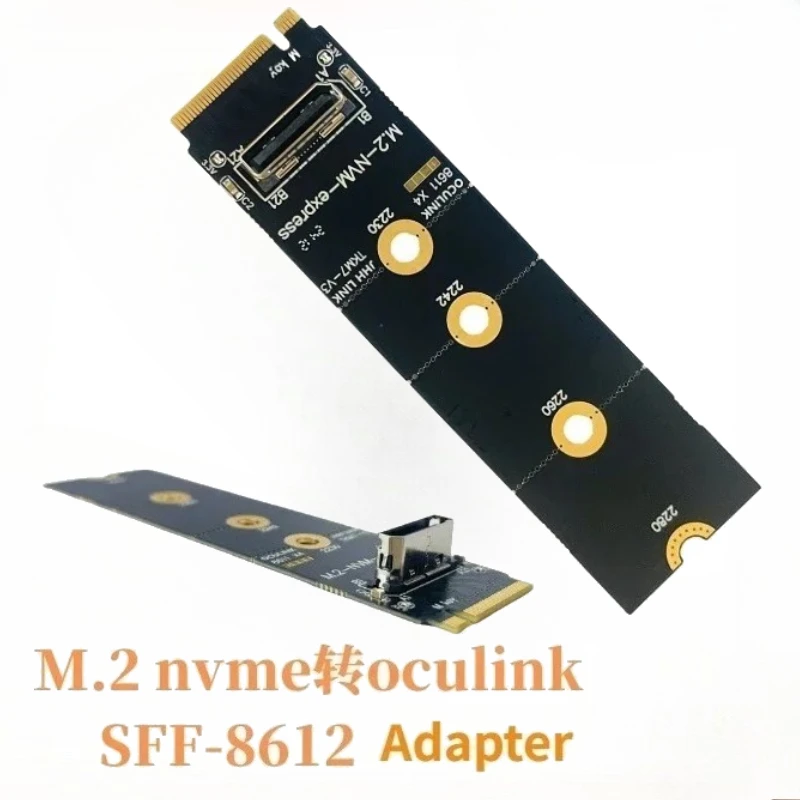Tarjeta adaptadora de Host M.2 NVME M-Key a Oculink hembra SFF-8612 PCI-E 4,0 X4 tarjeta elevadora U.2 (SFF 8639) SSD a adaptador OcuLink GEN4/3 - imagen 3