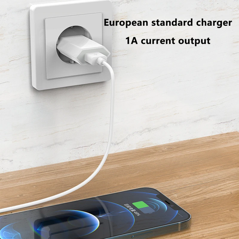 Cargador de pared USB para IPhone, dispositivo de 5V, 1A, Eu AC, 6, 7, 8 plus, x, xr, 11, 12, 13, 14, 2 a 5 unidades - imagen 3