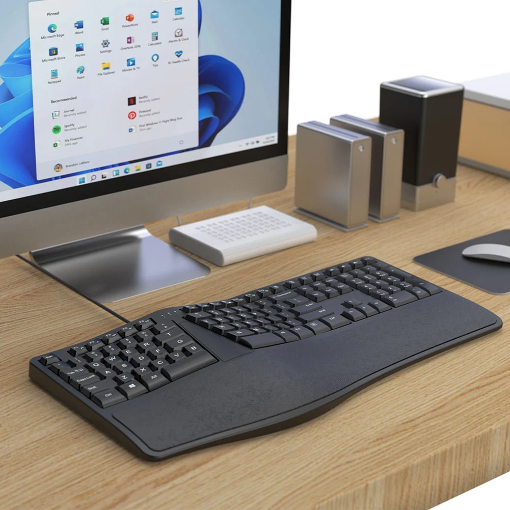 Teclado ergonómico K9 con reposamuñecas, teclado dividido, 110 teclas, teclado de ordenador para ordenador portátil - imagen 3