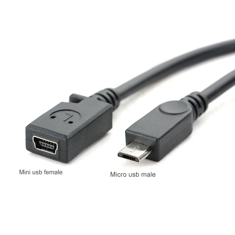 Mini USB hembra a Micro USB macho, adaptador de conector de 8 pines a 5 pines, línea od4.0 mm para teléfonos inteligentes, tabletas, Uds., MP3/ MP4 - imagen 2