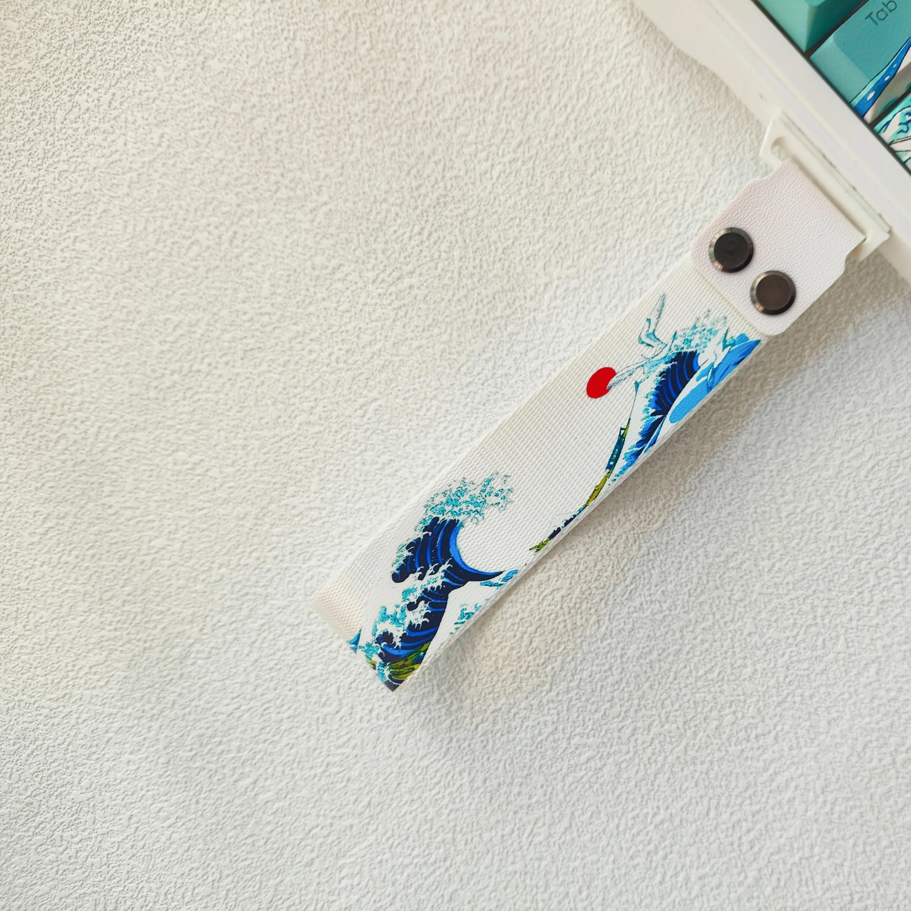 Accesorios para teclado Kanagawa, correa de cinta blanca Compatible con Wooting 60HE y ATK68, correa de nailon personalizada para teclado mecánico - imagen 4