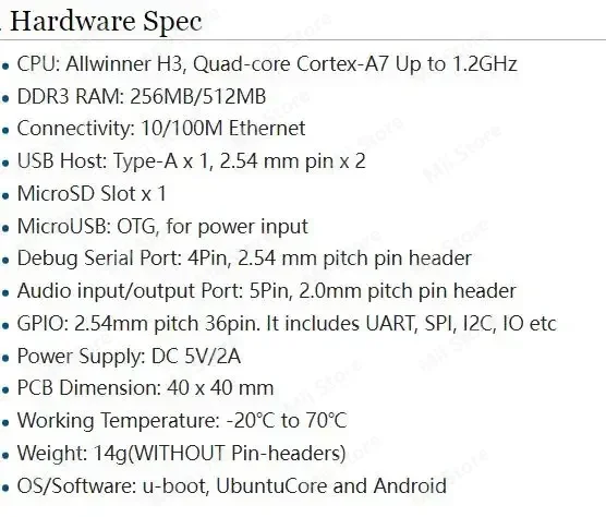 NanoPi NEO V1.4 LTS 512MB DDR RAM Allwinner H3, OpenWRT,Quad Cortex-A7 Hasta 1,2 GHz, compatible con Ubuntu Linux A-rmbian DietPi Kali - imagen 5