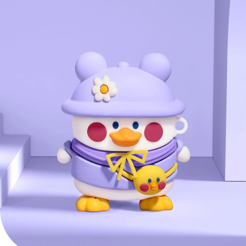 Funda para auriculares para AirPods 2, bonita mochila de dibujos animados, funda protectora para auriculares de pato para Apple, Airpods 1, 2, 3 Pro ﻿