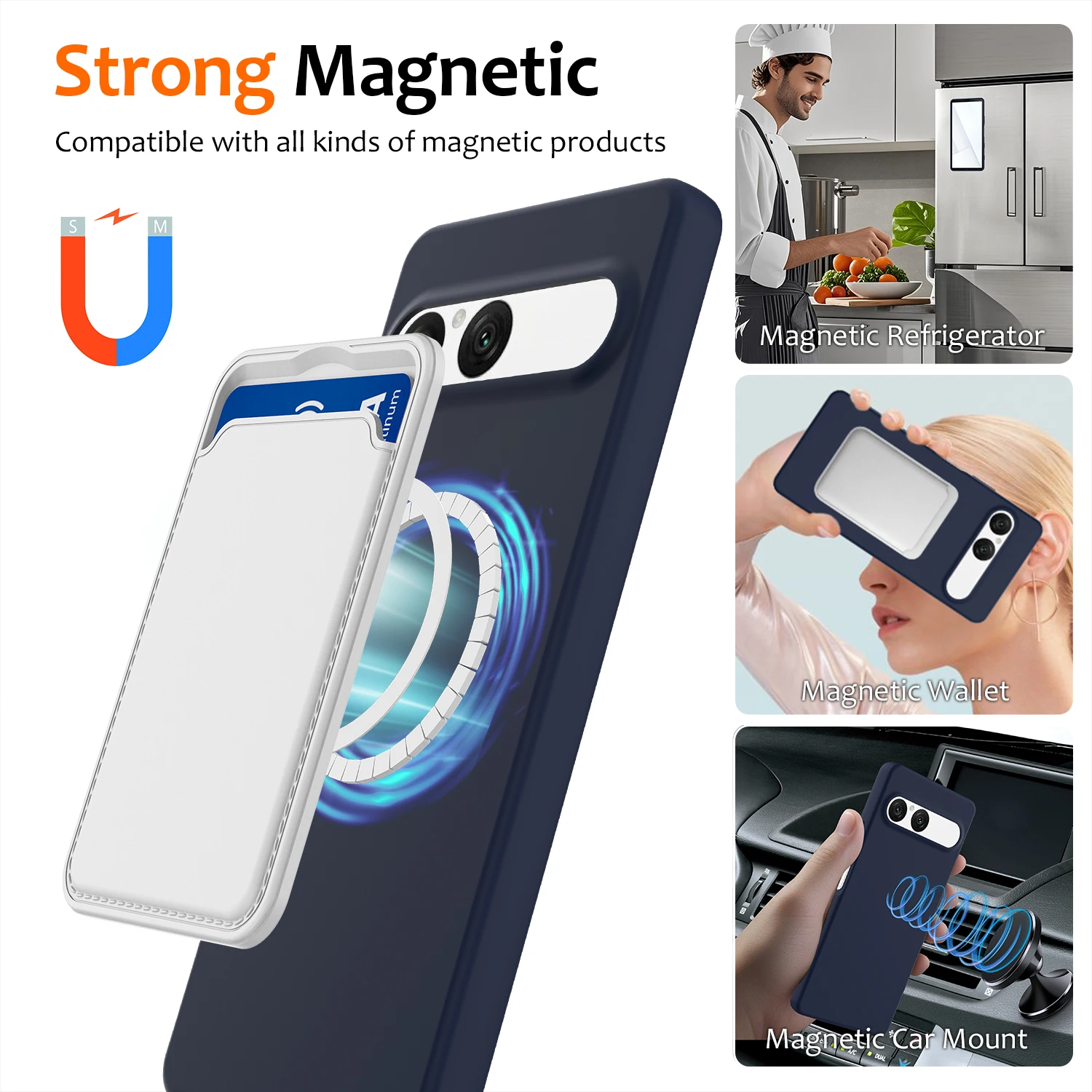 Funda magnética de silicona líquida para Sony Xperia 10 VII, funda suave anticaída con cordón y sensación de piel para Sony Xperia 10 VII - imagen 3