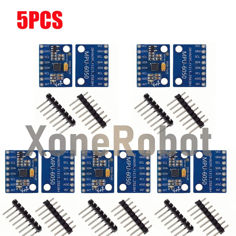 1-10 Uds IIC I2C GY-521 MPU-6050 MPU6050 sensores giroscopio analógicos de 3 ejes + módulo acelerómetro para Arduino con pines 3-5V DC - imagen 2