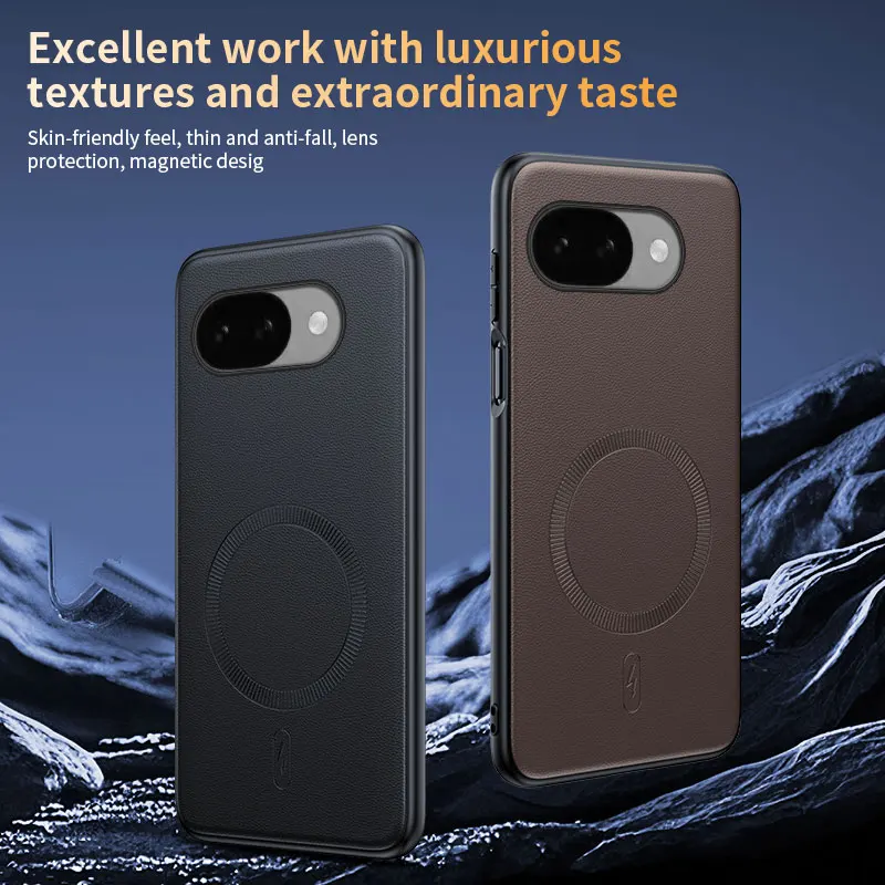 For Google Pixel 10A Case Magnetic Leather Shield Cover For Google Pixel 10A Anti-Fingerprint Non-Slip PC+TPU - imagen 4