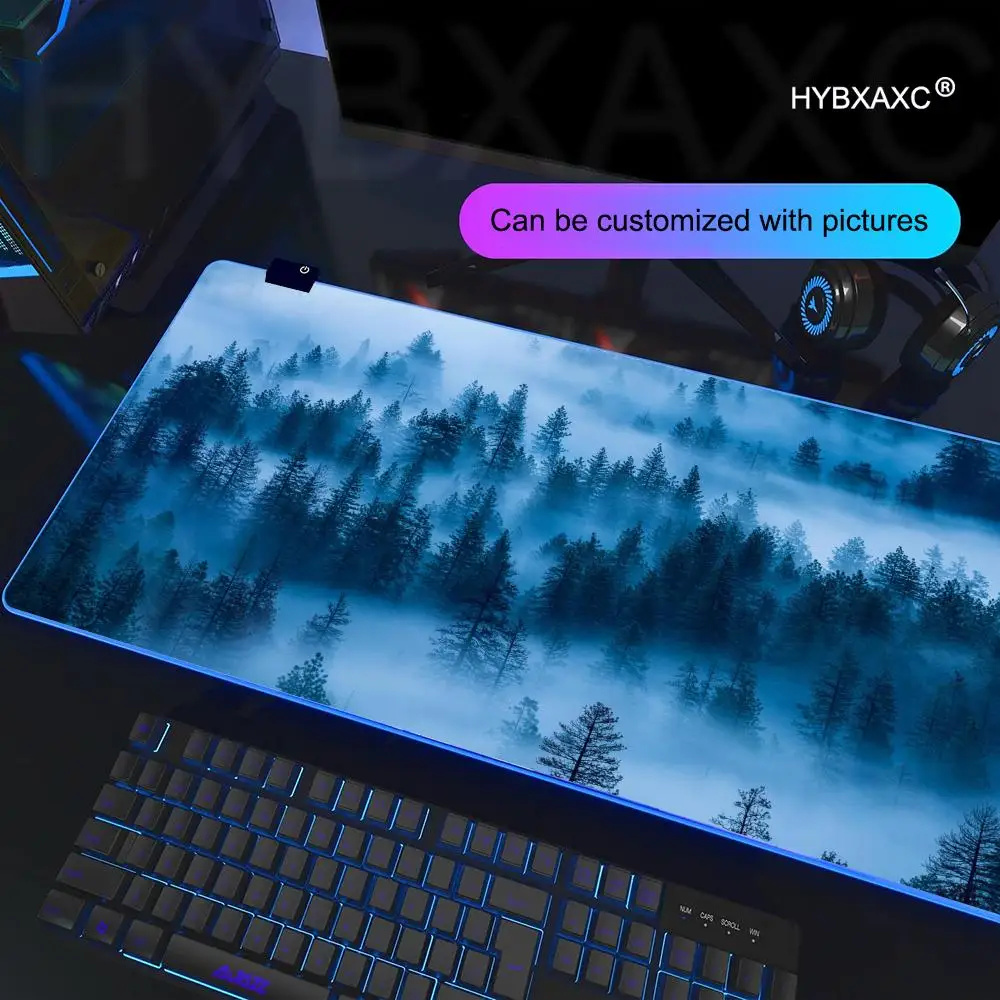 Alfombrilla de ratón para juegos Art Series, alfombrilla de ratón RGB para juegos, alfombrilla de escritorio HD para Gamer, luz LED grande XXL 900X400X3mm - imagen 5